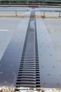 Expansion joint on a bridge