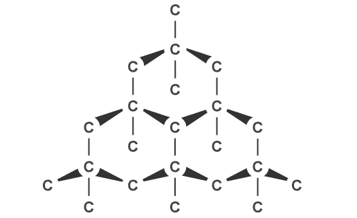 Lewis diagram displaying carbon backbone of a diamond atom - Thermtest Inc.
