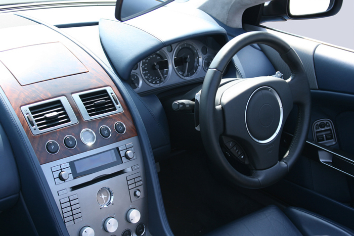 Interior view of a luxury car