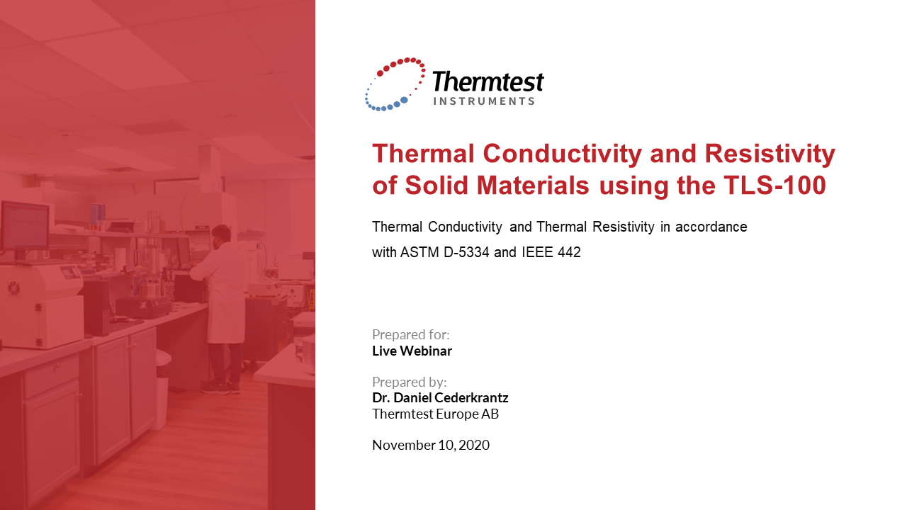 Testing the Thermal Conductivity and Resistivity of Solid Materials using the TLS-100