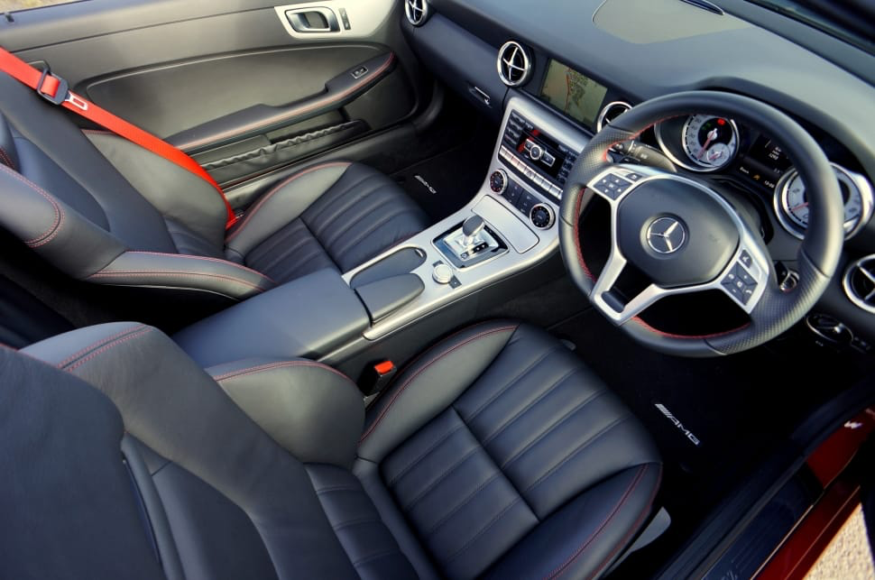 Interior view of a luxury car