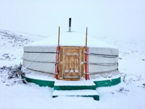 Mongolian yurt winter