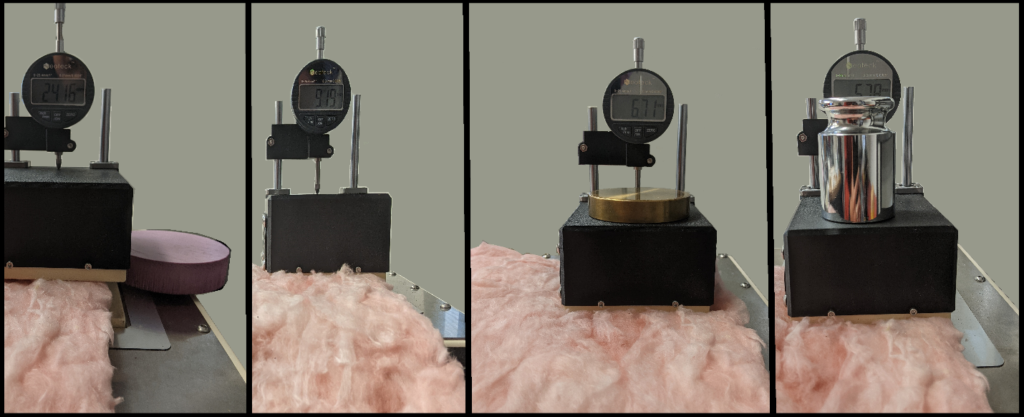 pink fibreglass sample in the Thermtest HFM-25