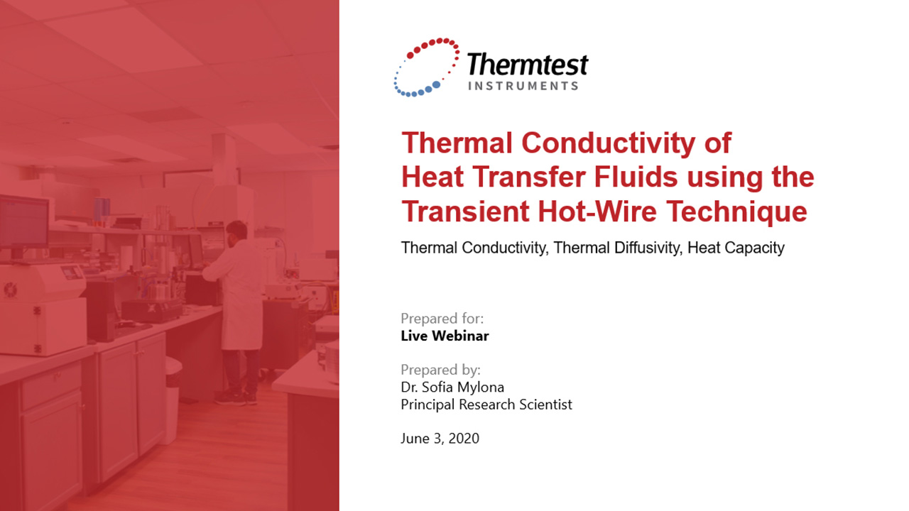 Thermal Conductivity of Heat Transfer Fluids using the Transient Hot-Wire Technique