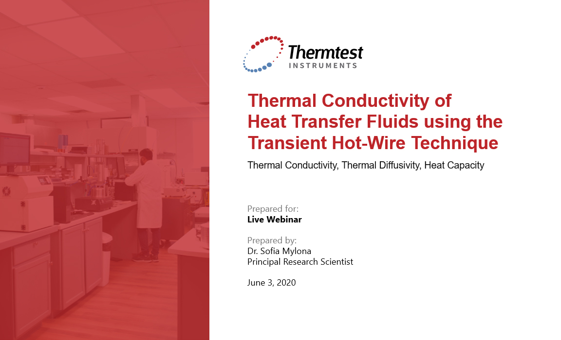 Thermal Conductivity of Heat Transfer Fluids using the Transient Hot-Wire Technique